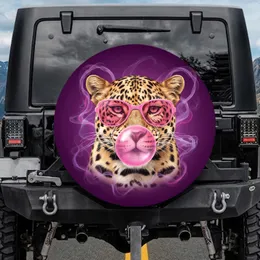 Majestic Leopard Pink Bubblegum Retro Sunglasses - Wildlife Lover Gift Spare Tire Cover