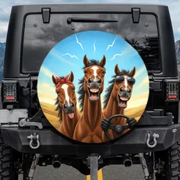 Laughing Horses Aviator Sunglasses Steering Wheel - Travel Essentials for Car Lovers Spare Tire Cover