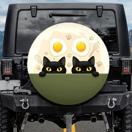 Black Cats Fried Eggs - Morning Meal Home Decor Gift for Cat Lovers Spare Tire Cover