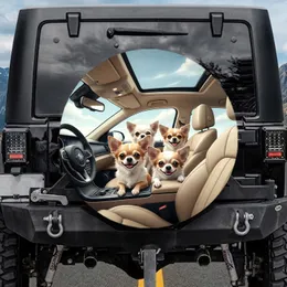 Chihuahua Dogs Vehicle Interior - Car Lover Gift Spare Tire Cover