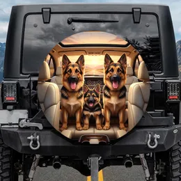 Three German Shepherds Vehicle Interior - Road Trip Companion Gift for Dog Lovers Spare Tire Cover