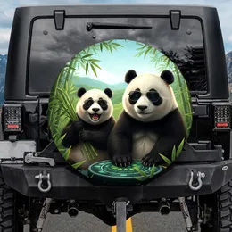 Panda Bears Sunglasses Bamboo Forest Sky Landscape - Wildlife Lover Gift Spare Tire Cover