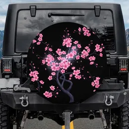 Pink Cherry Blossom Branches - Automotive Decor Gift for Nature Lover Spare Tire Cover