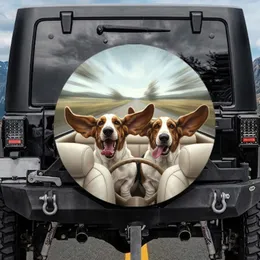 Basset Hounds Motion Journey - Road Trip Gift for Dog Lovers Spare Tire Cover