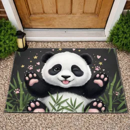Baby Panda Bamboo Hearts Stars - Home Decor Gift for Panda Lover Doormat
