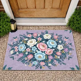 Lush Blooming Flowers Tulips Foliage Botanical Tapestry - Home Decor Gift Doormat