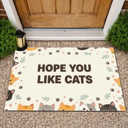 Hope You Like Cats Playful Kittens Home Decor Gift for Cat Lovers Doormat