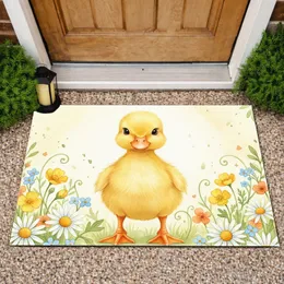 Plump Baby Duckling Wildflower Meadow - Wildlife Lover Home Decor Gift Doormat