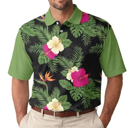 Hibiscus Bird-of-Paradise Tropical Garden - Summer Vacation Gift Men's Polo Shirt