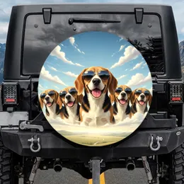 Beagle Dogs Sunglasses Summer Sky - Road Trip Adventure Gift for Dog Lover Spare Tire Cover