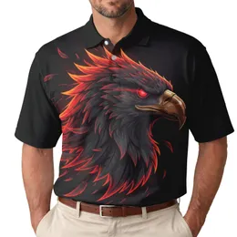 Eagle Head Red Eyes Bronze Beak Red Orange Feathers - Wildlife Lover Gift Men's Polo Shirt