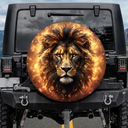 Regal Lion Head Mane Bokeh Lights Wildlife Lover Gift for Big Cat Fans Spare Tire Cover