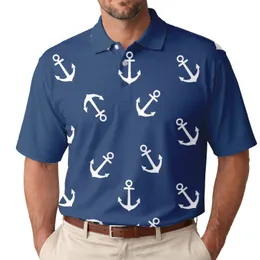 Classic Naval Anchor Symbol Coastal Living - Boating Travel Gift for Sailors Men's Polo Shirt