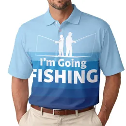 Adult Child Fishing Rod I'm Going FISHING Message - Fishing Lover Gift for Angler Men's Polo Shirt
