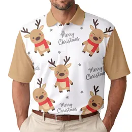Winking Reindeer Gift Boxes Merry Christmas Stars - Christmas Gift Men's Polo Shirt