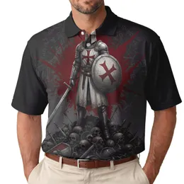 Templar Knight Red Cross Skulls Battlefield - Medieval History Lover Gift Men's Polo Shirt