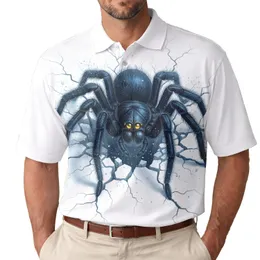 Massive Tarantula Spider Breaking Pristine Surface Cracks Glowing Eyes - Wildlife Lover Gift Men's Polo Shirt