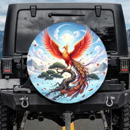 Golden Phoenix Bonsai Ancient Branch Autumn Leaves - Fantasy Lover Gift Spare Tire Cover