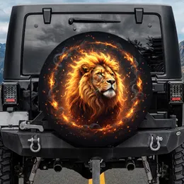 Majestic Lion Head Fiery Mane - Outdoor Explorer Gift Spare Tire Cover
