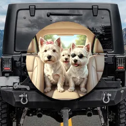 Westies Sunglasses Pink Bow Car Journey - Dog Lover Gift Spare Tire Cover