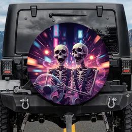 Screaming Skeleton Drivers Urban Night Lights - Automotive Gear Gift Spare Tire Cover