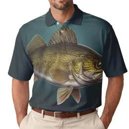Walleye Fish Underwater - Fishing Lover Gift for Anglers Men's Polo Shirt