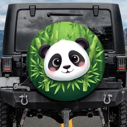 Panda Face Bamboo Leaves - Wildlife Lover Gift for Panda Fans Spare Tire Cover