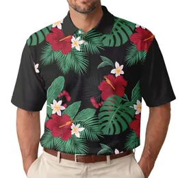Lush Tropical Botanicals Hibiscus Monstera - Summer Vacation Gift Men's Polo Shirt