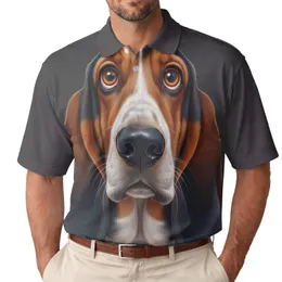Large Nosed Basset Hound Dog Face with Droopy Ears - Dog Lover Lifestyle Gift Men's Polo Shirt