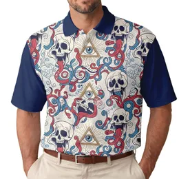 Screaming Skull All-Seeing Eye Tendrils - Halloween Party Gothic Lover Gift Men's Polo Shirt