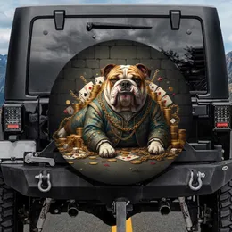 Bulldog Gold Coins Playing Cards - Home Decor Gift for Dog Lovers Spare Tire Cover