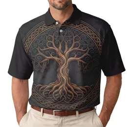 Circular Celtic Knot Tree of Life Yggdrasil - Mythology Lover Fantasy Fan Gift Men's Polo Shirt