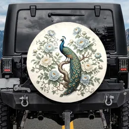 Peacock Peony Camellia Botanical - Wildlife Lover Home Decor Gift Spare Tire Cover