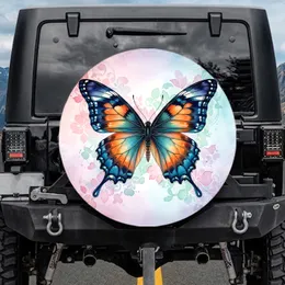 Butterfly Wing Floral Lace Organic Splashes Wisps - Home Decor Gift for Butterfly Lover Spare Tire Cover
