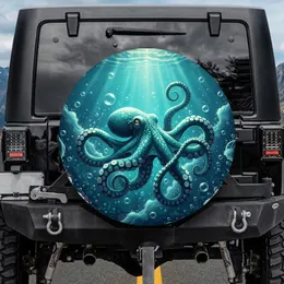 Majestic Octopus Swirling Tentacles Luminous Underwater Abyss - Wildlife Lover Gift Spare Tire Cover