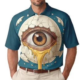 Realistic Eye Cracked Eggshell Yolk - Unique Fashion Gift for Art Lovers Men's Polo Shirt