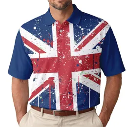 Paint Splatter Union Jack Flag - British Heritage Gift for UK Enthusiast Men's Polo Shirt