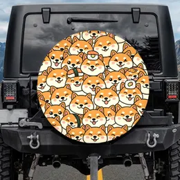 Cartoon Shiba Inu Sushi Faces - Dog Lover Vehicle Accessory Gift Spare Tire Cover