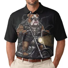 President Bulldog Chopper Motorcycle - Biker Lifestyle Gift for Dads Men's Polo Shirt