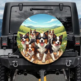 Australian Shepherd Border Collie Dogs - Adventure Dog Lover Gift Spare Tire Cover