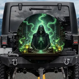 Alchemist Skeleton Glowing Potions Skulls Ancient Laboratory - Fantasy Lover Gift Spare Tire Cover