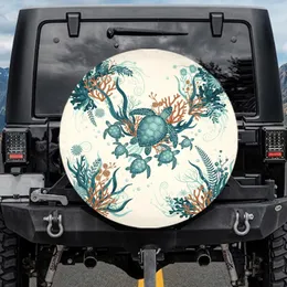 Sea Turtles Underwater Aquatic Foliage Coral Formations Star Flora - Ocean Life Lover Gift Spare Tire Cover