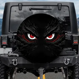 Angry Red Reptilian Eyes - Automotive Enthusiast Gift Spare Tire Cover