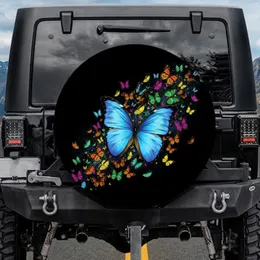 Blue Morpho Butterfly Swarm Night Sky - Wildlife Lover Gift Spare Tire Cover