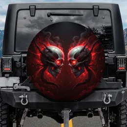 Red Glowing Skulls Skeletal Tendrils - Home Decor Gift for Dark Art Lovers Spare Tire Cover