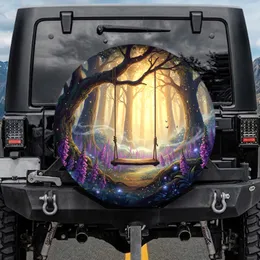 Ancient Tree Swing Mystical Forest Glowing Flora - Nature Lover Gift Spare Tire Cover