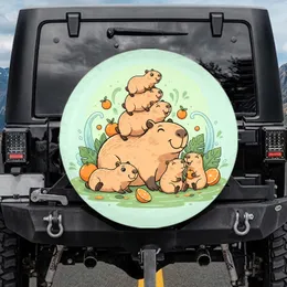 Capybara Stack Individual Capybara Orange Citrus Wildlife Scene - Wildlife Lover Gift Spare Tire Cover