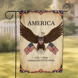 Bald Eagle American Flag 1776-2026 - USA 250th Anniversary Independence Day Garden Flag