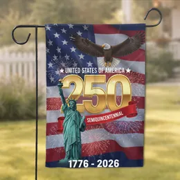 Bald Eagle Statue of Liberty American Flag 1776-2026 - USA 250th Anniversary Garden Flag