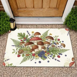 Forest Mushroom Oak Leaf Berry Snails - Home Decor Gift for Garden Lover Doormat
